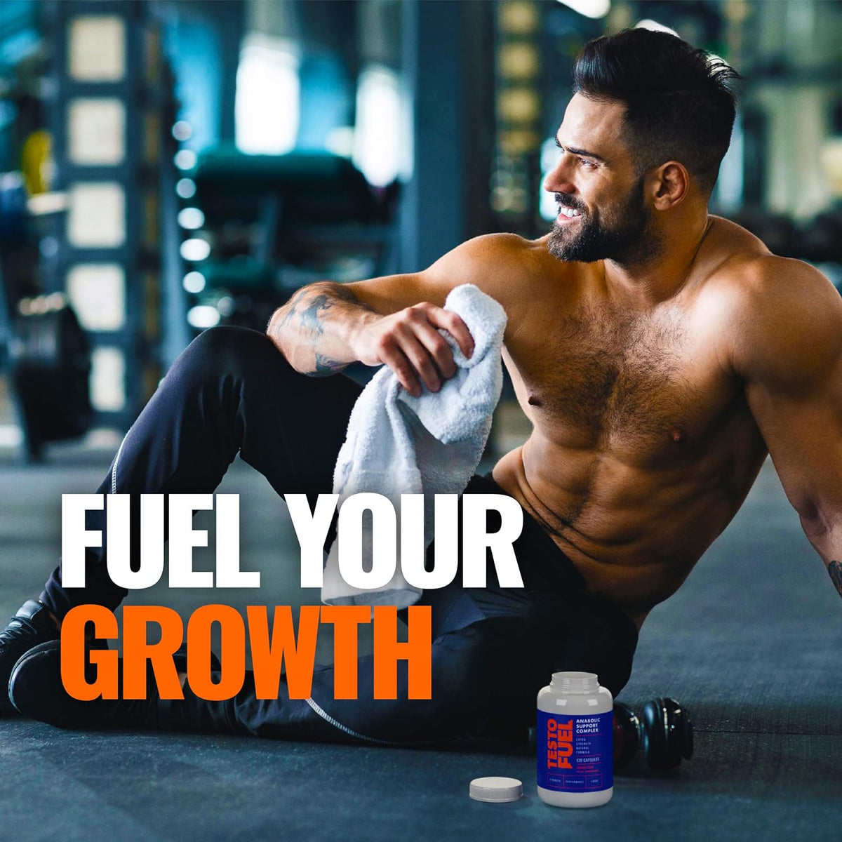 TestoFuel Testosterone Booster for Men 120 Capsules Fenugreek Magnesium Vitamins