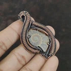 Ammonite Fossil Jewelry Copper Wire Wrapped Pendant 2.36" – Natural Fossil Gift for Bridesmaid