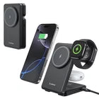 3-in-1 Foldable MagSafe Magnetic Wireless Charging Station – Black