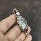 Rainbow Moonstone Tree of Life Pendant 2.76" – Copper Wire Wrapped Mom Gift Jewelry