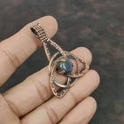Labradorite Gemstone Wire Wrapped Star Pendant 2.2" – Handmade Copper Jewelry Gift