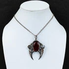 Red Fire Labradorite Wire Wrapped Pendant 2.87" – Handcrafted Copper Gemstone Jewelry