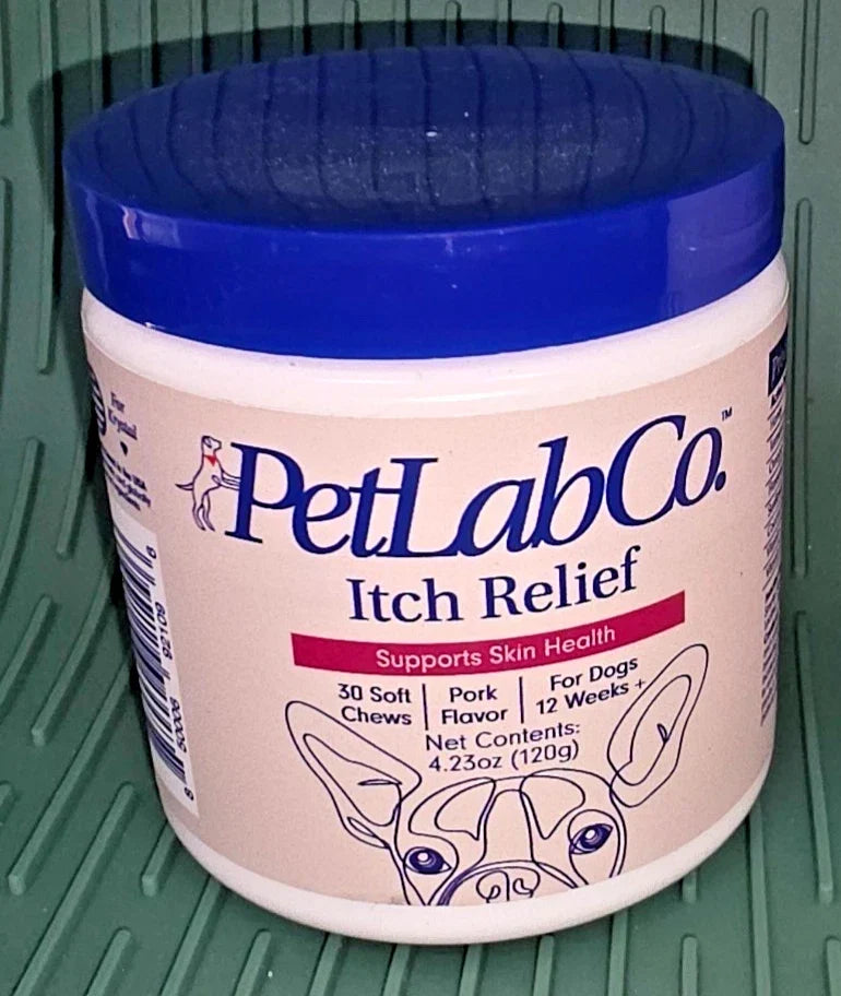 PetLab Co Itch Relief Soft Chews for Dogs 30 Count Skin Support Exp 12/2027