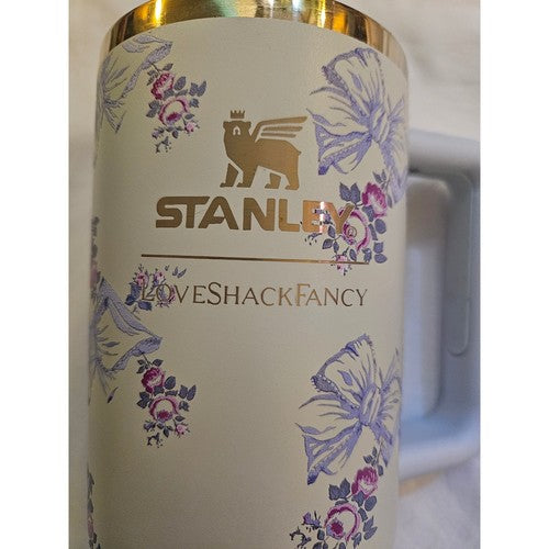 Stanley x LoveShackFancy Quencher H2.0 40oz Ribbon Rosa Cream Tumbler