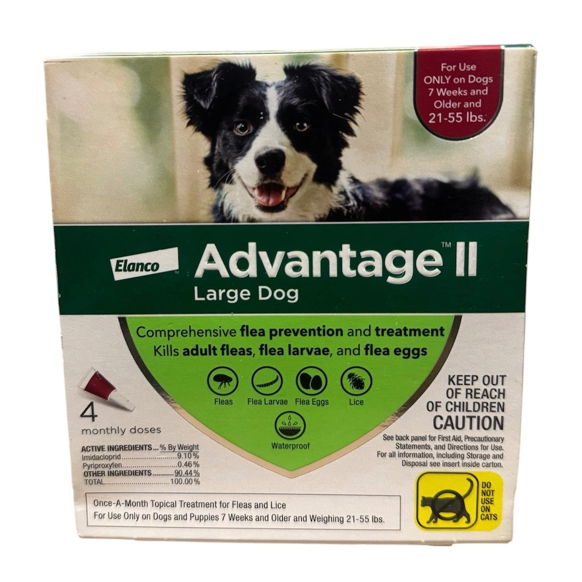 Advantage II Large Dog Flea Treatment 21-55 lbs 4 Month Supply 4 Pack