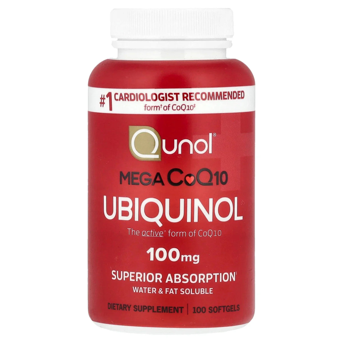 Mega CoQ10 Ubiquinol 100mg 100 Softgels Coenzyme Q10 Supplement