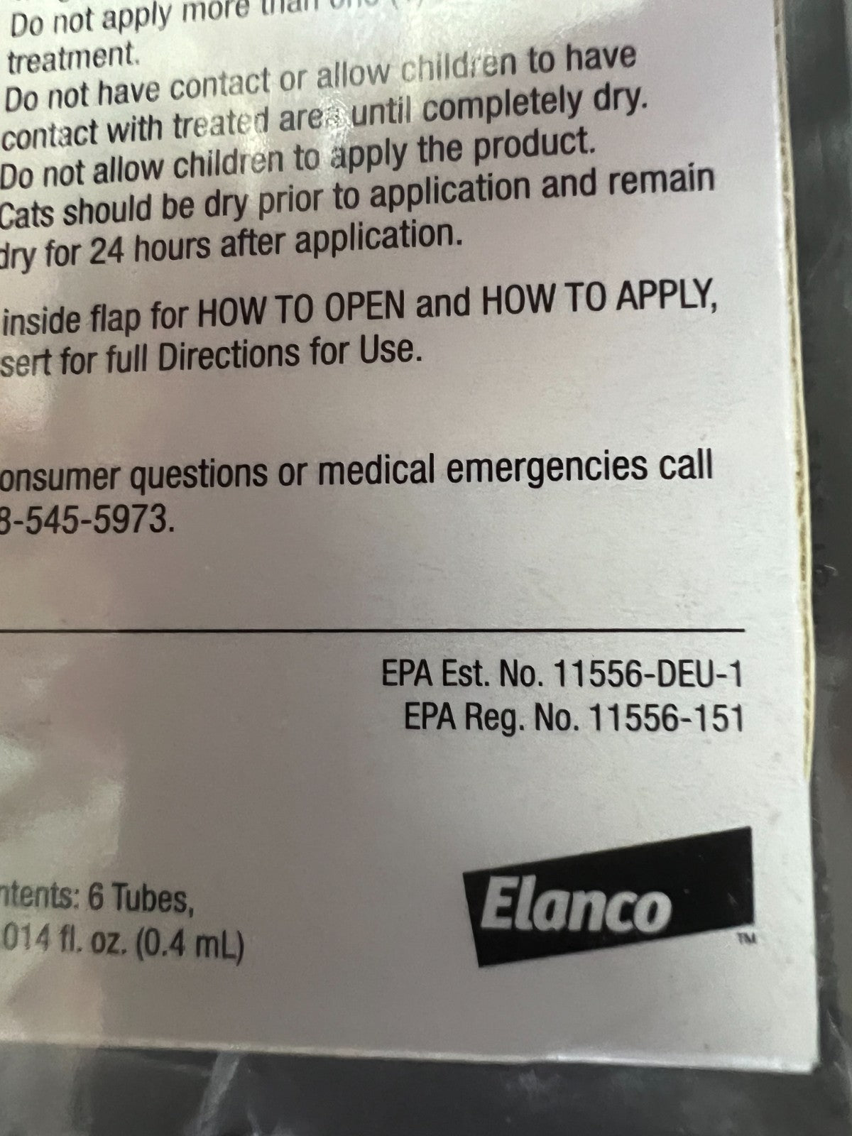 Elanco Advantage II Small Cat Flea Treatment 5-9 lbs 6 Doses 6 Month Supply