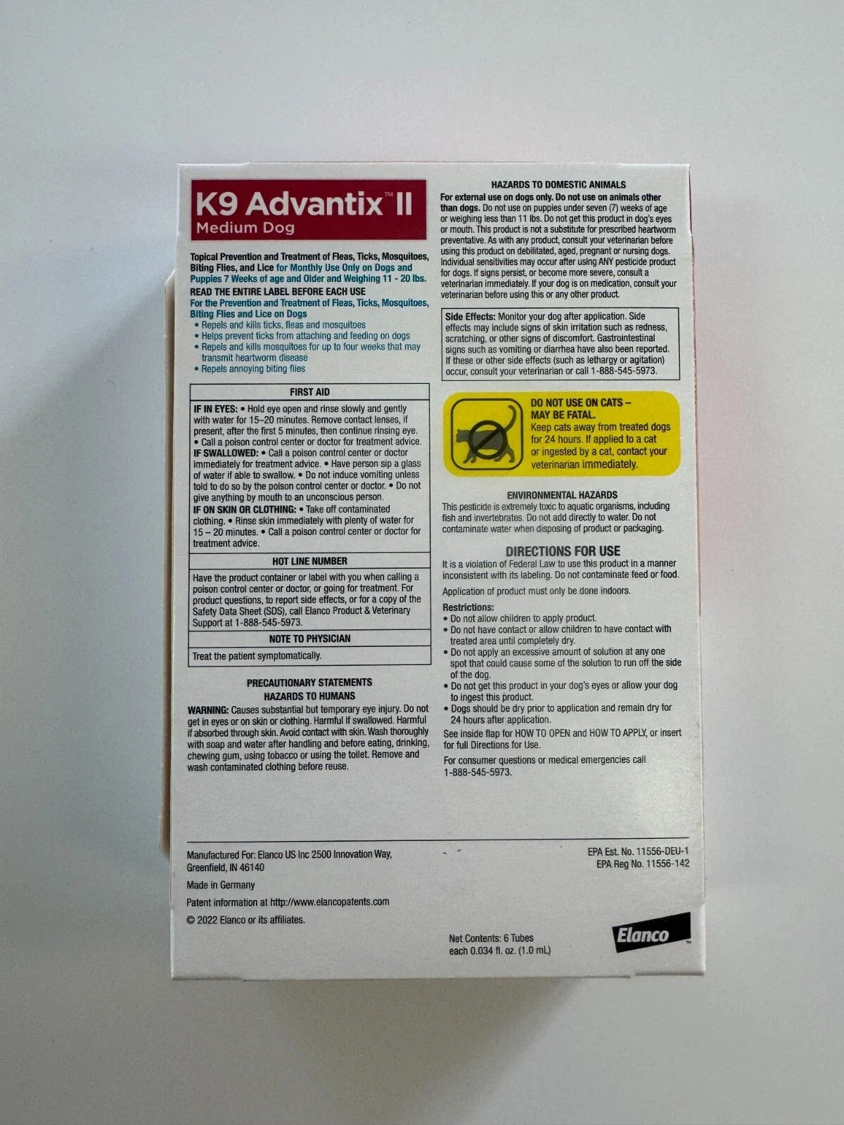 K9 Advantix II for Large Dogs 21-55 lbs Flea Tick Mosquito Prevention 6 Doses