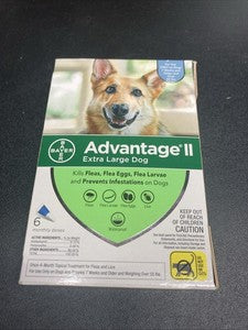 Advantage II Extra Large Dog Flea Treatment Over 55 lbs 6 Pack 6 Month Supply